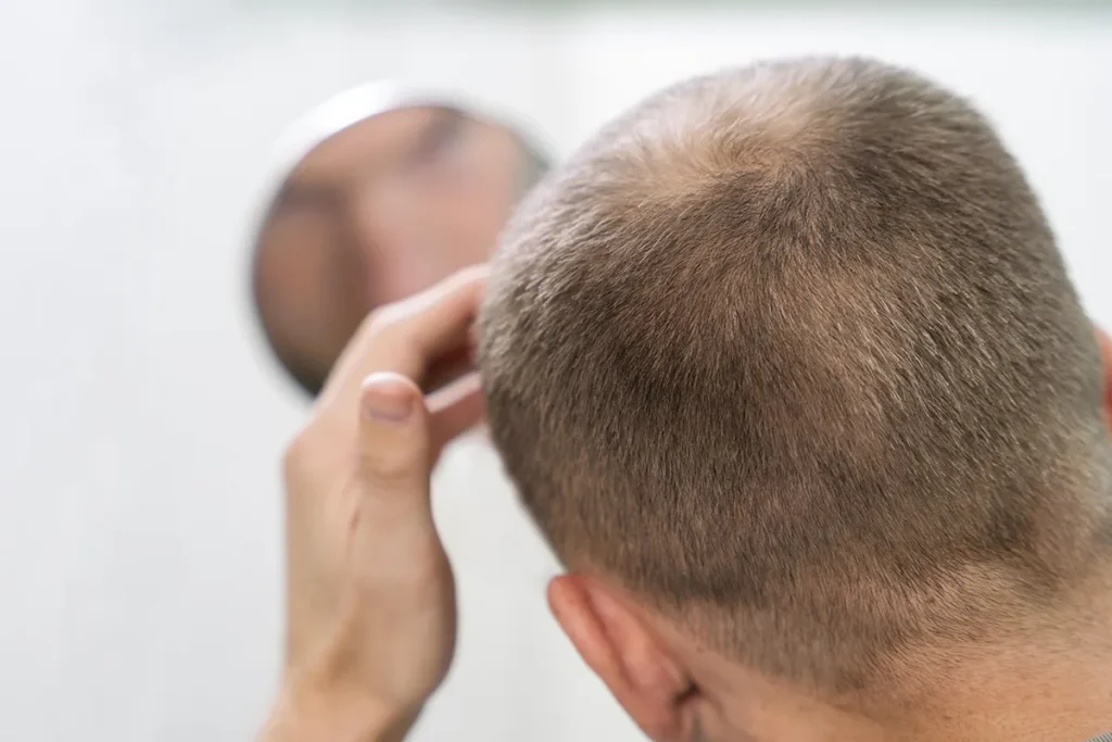Visible signs of scalp inflammation