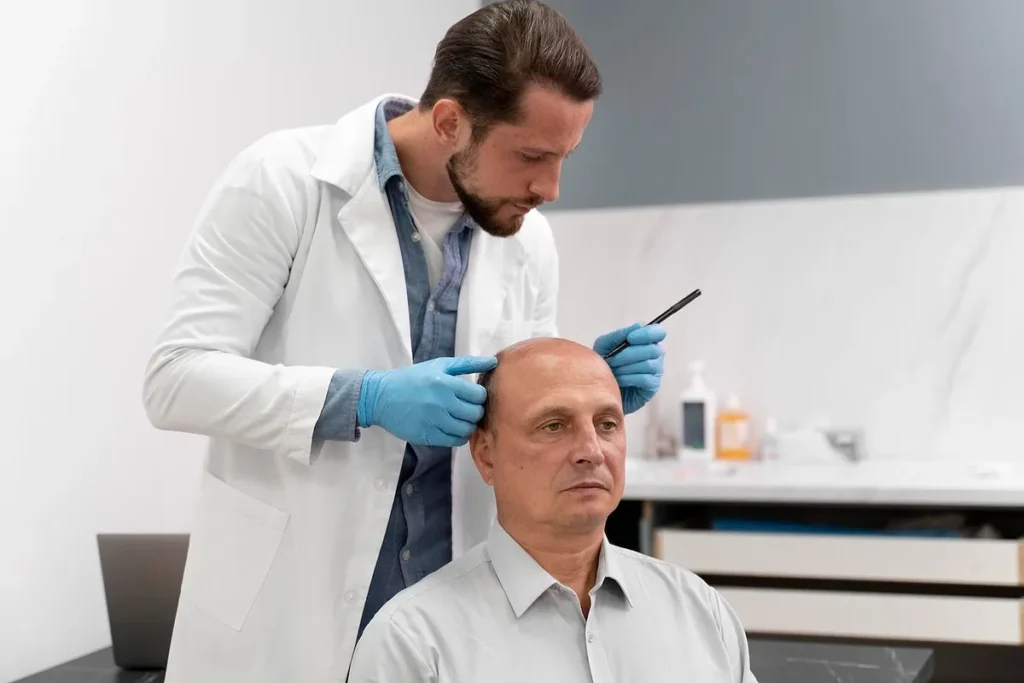 Real before‑and‑after results from a hair transplant procedure