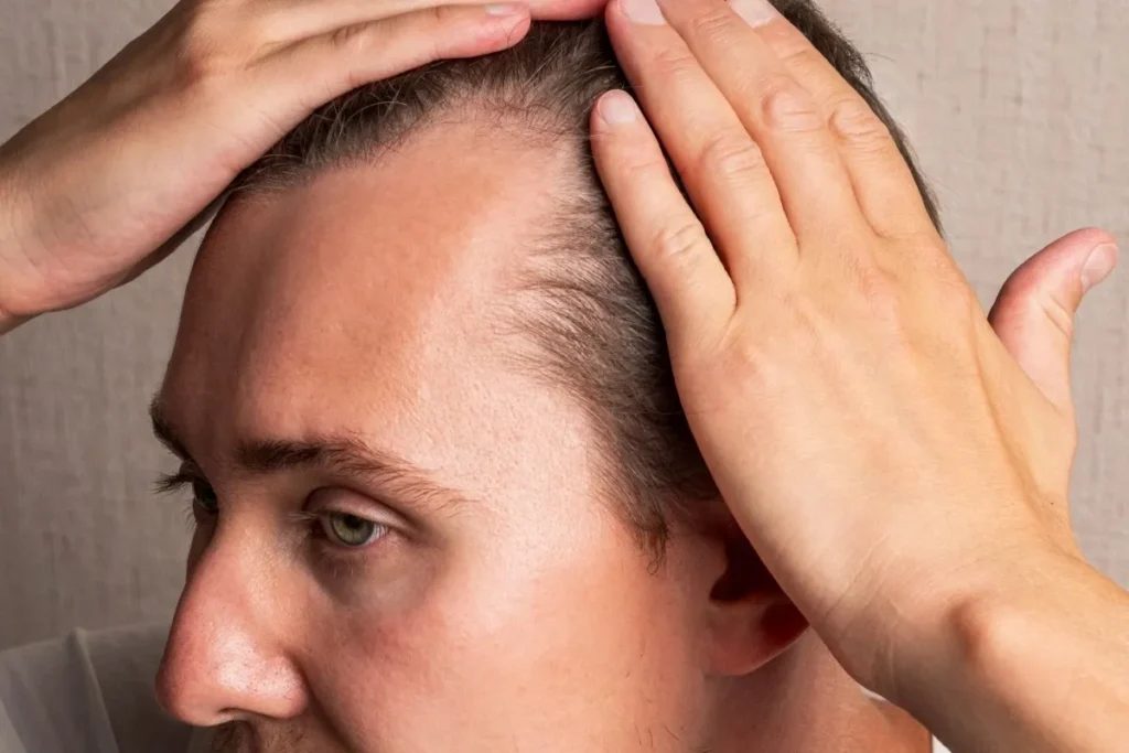 Typical pattern of receding hairline corners