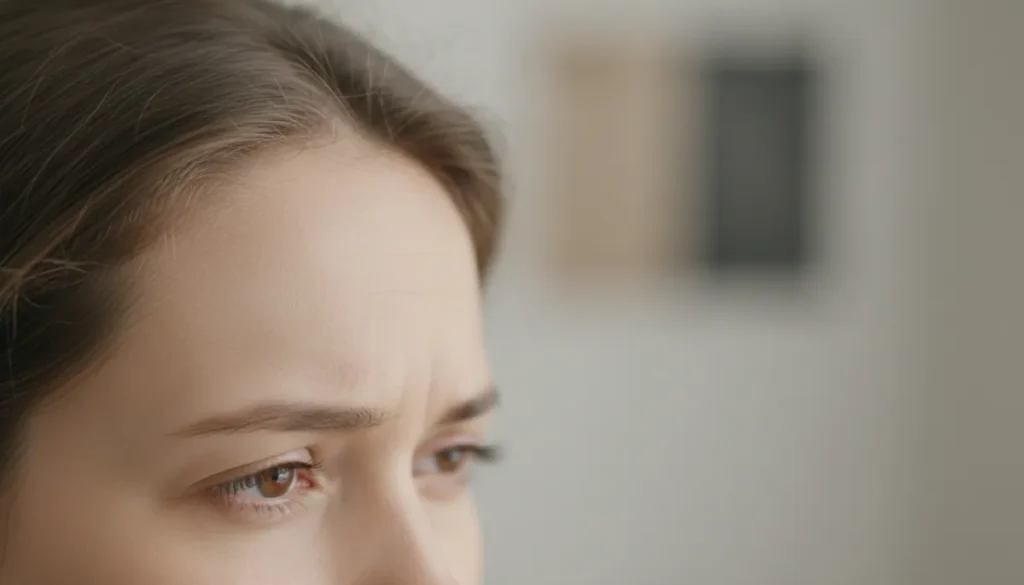 Typical pattern of hair thinning around the temples