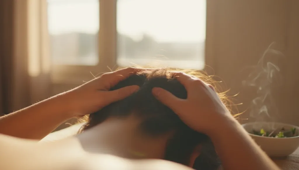 Gentle scalp massage boosts circulation for thinning hair