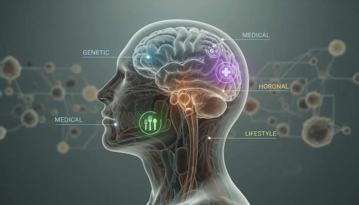 Diagram showing common causes of early hair loss