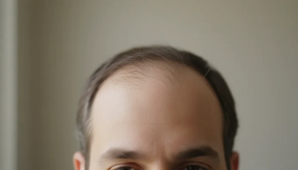 Typical early signs of a receding hairline