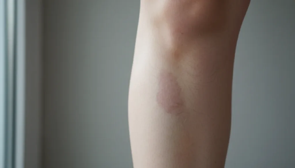 Close-up of a leg with visible hair thinning