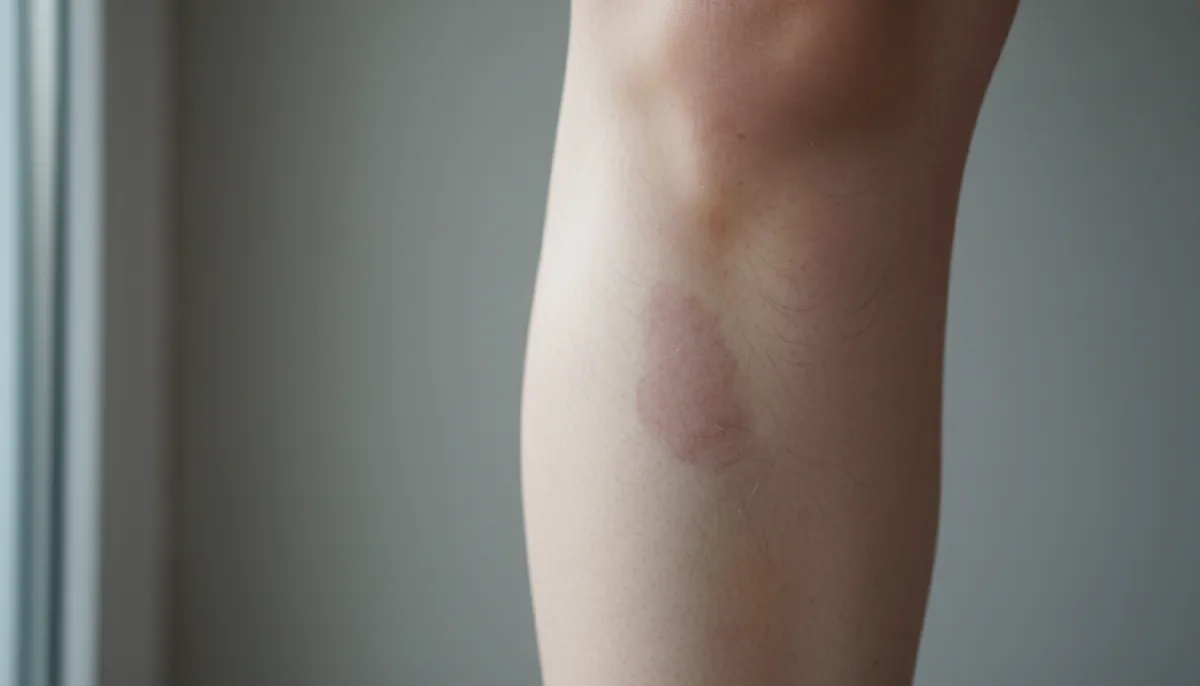 Close-up of a leg with visible hair thinning