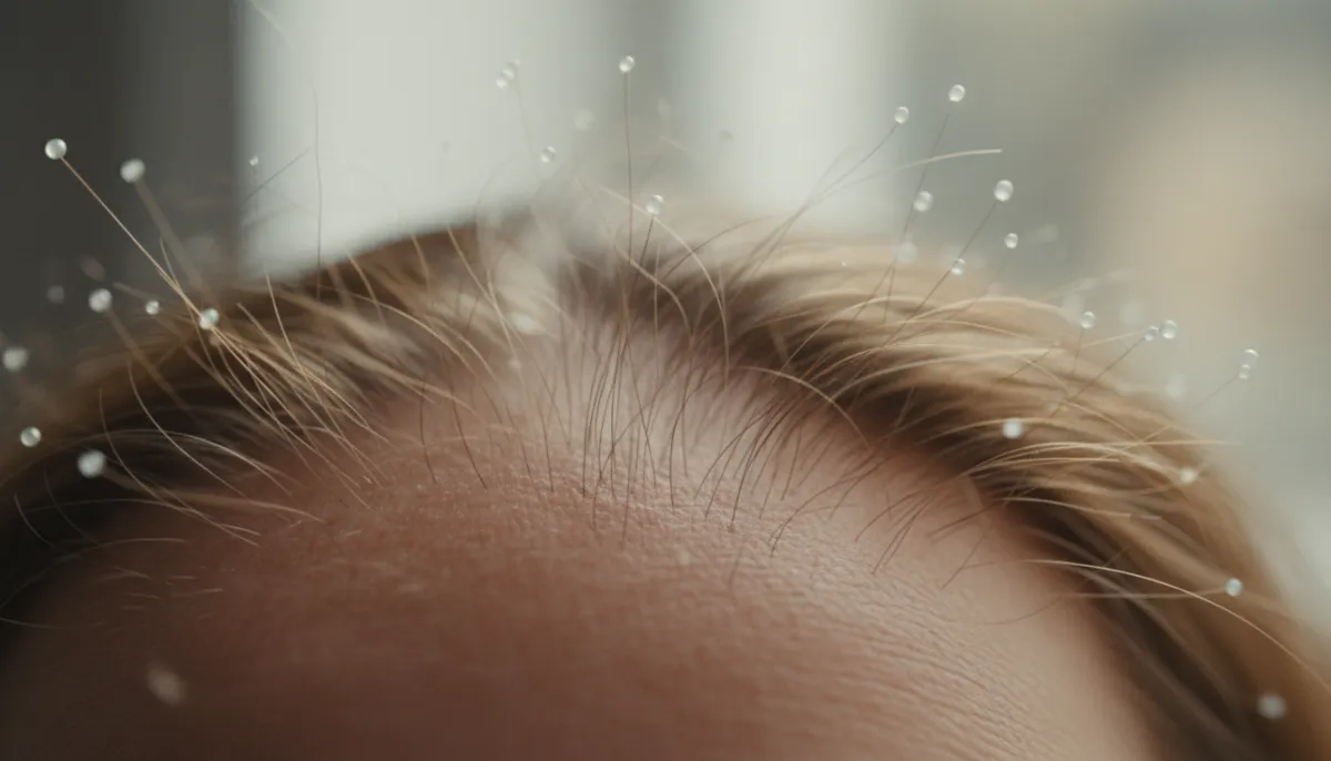 Hair shedding with white bulb visible