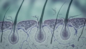 Stress‑induced changes in hair follicles