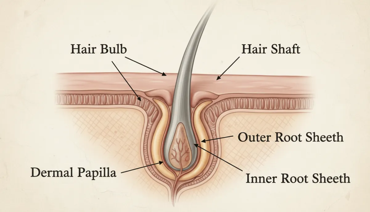 Anatomy of a real hair follicle
