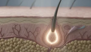Detailed diagram of hair follicle structure