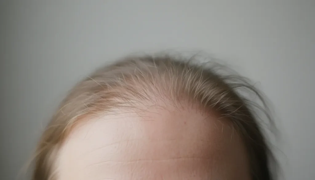 Typical diffuse thinning pattern in telogen effluvium