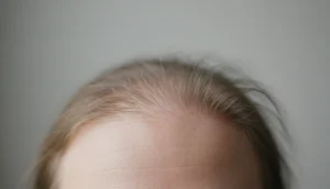Typical diffuse thinning pattern in telogen effluvium
