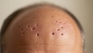 Alopecia‑affected scalp prior to hair replacement