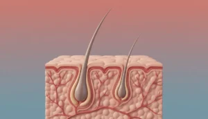 Hair follicles entering telogen after surgical stress