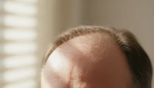 Typical pattern of dut hair loss on the crown