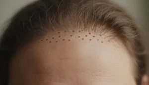 Early signs of balding on the scalp