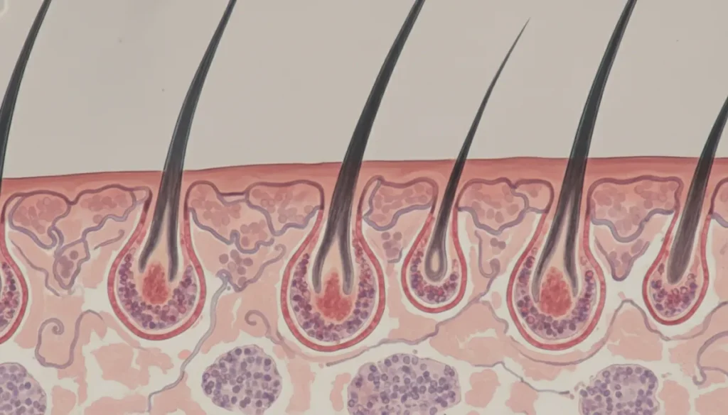 Inflamed hair follicles before steroid treatment