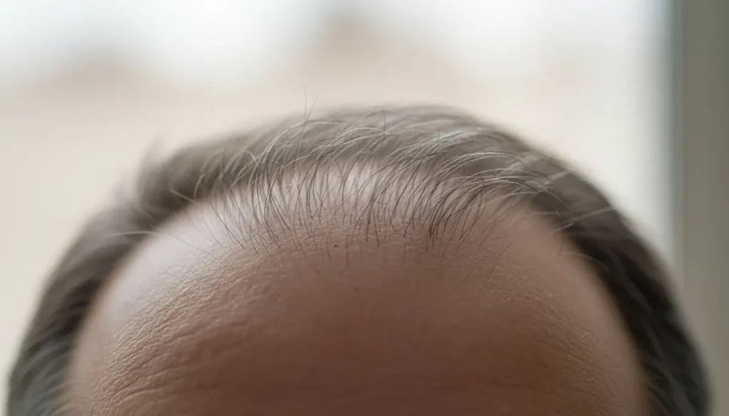 Typical signs of a receding hairline
