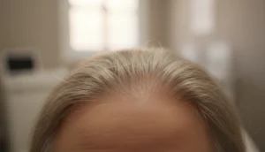 Hair thinning compared to healthy hair