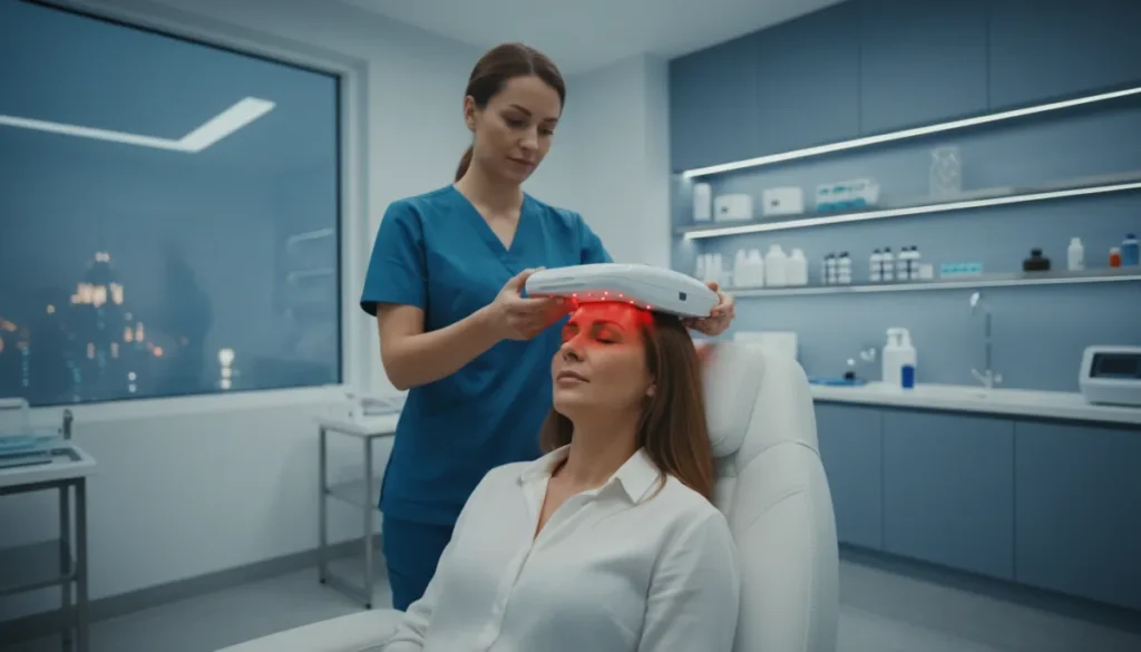 Professional laser hair treatment session