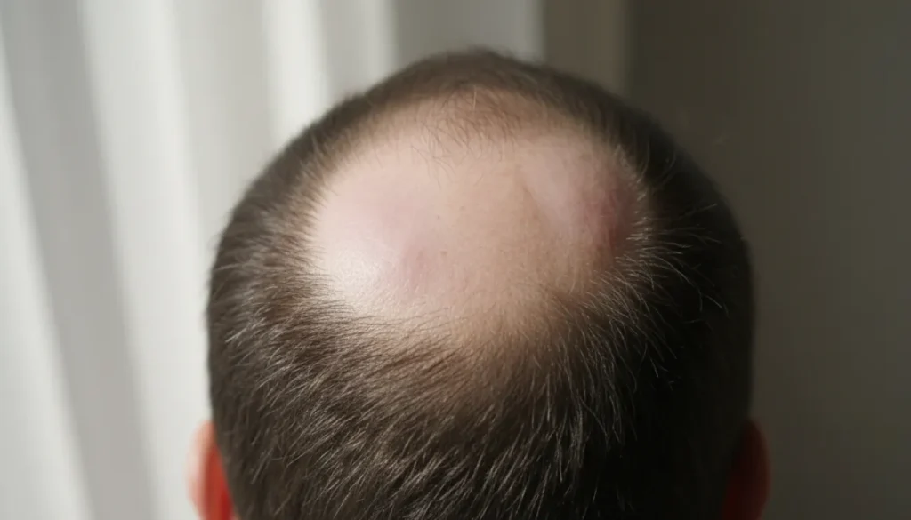 Typical presentation of alopecia areata on the scalp