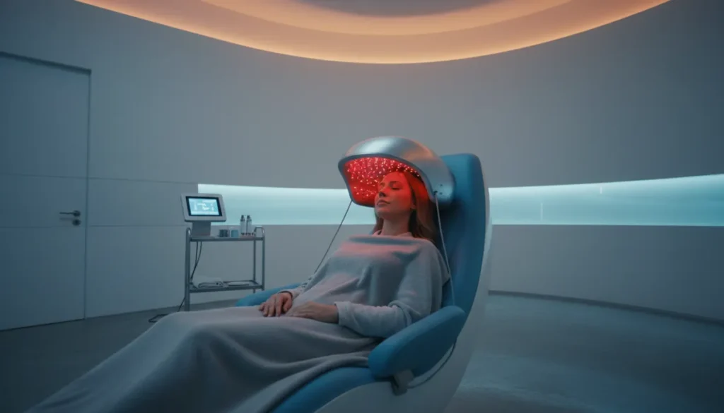 LLLT device delivering therapeutic light to the scalp
