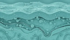 Microscopic view of skin cell turnover