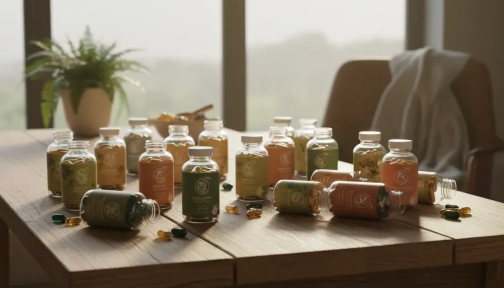 A selection of vitamins that support hair health