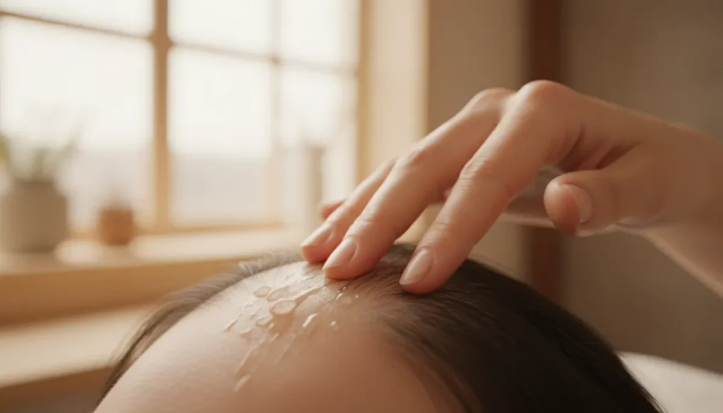 Applying a hair loss tonic for optimal absorption