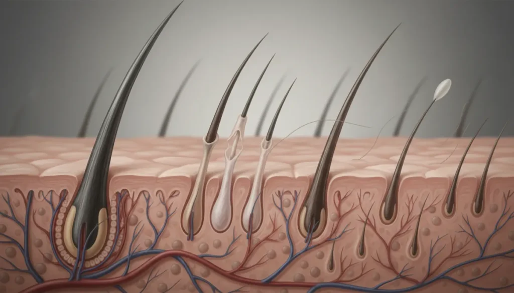 Hair growth cycle illustration