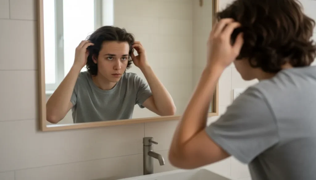 Early signs of hair loss in an 18‑year‑old