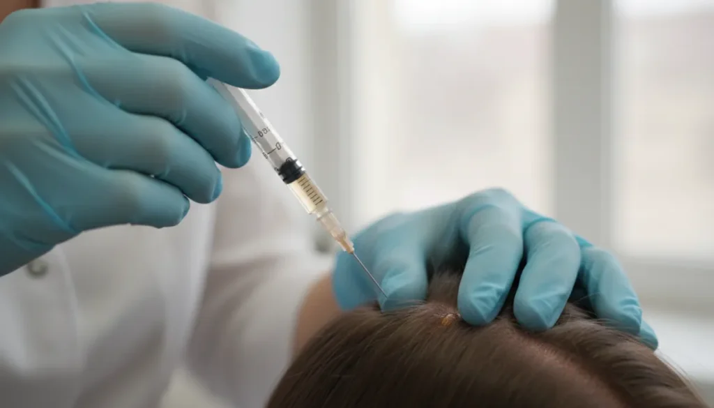 PRP injection procedure for hair restoration