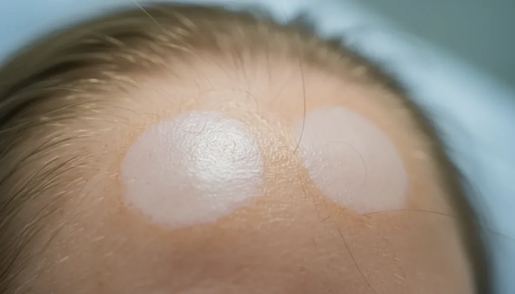 Visual signs of dead hair follicles on the scalp