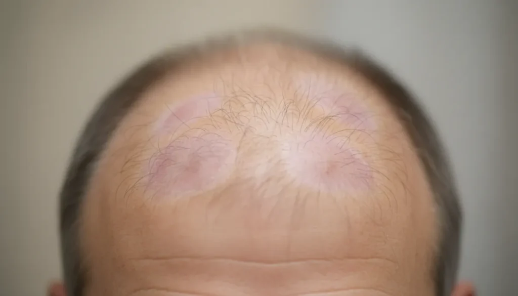 Typical presentation of alopecia areata on the scalp
