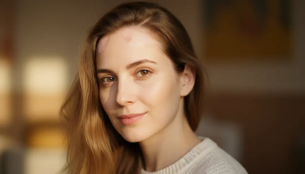 Alopecia areata affecting a woman's scalp