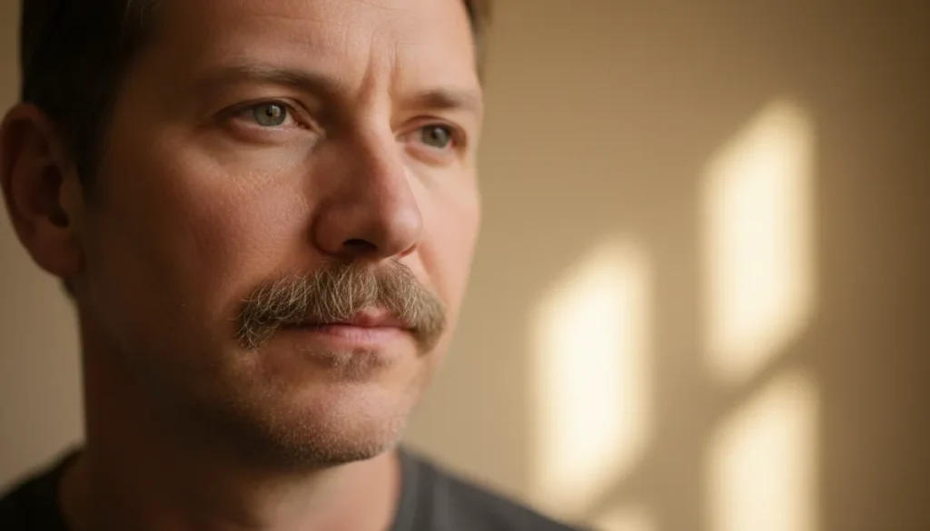 Typical appearance of alopecia mustache