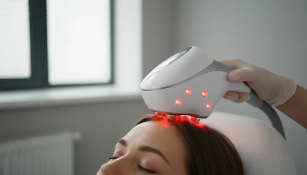 Low-level laser therapy session