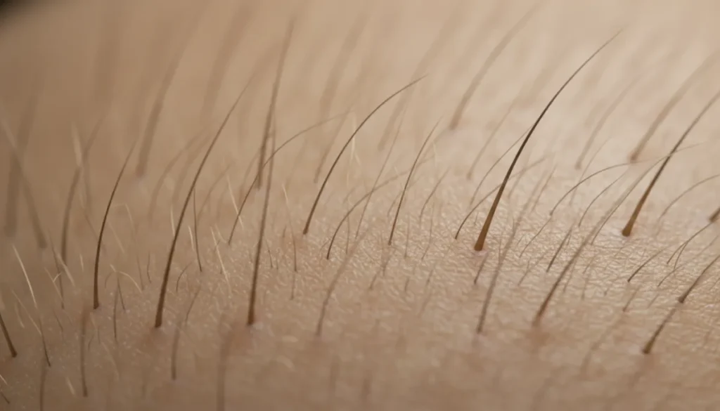 Healthy scalp showing active hair follicles