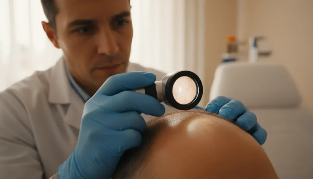 Professional scalp assessment before a hair transplant