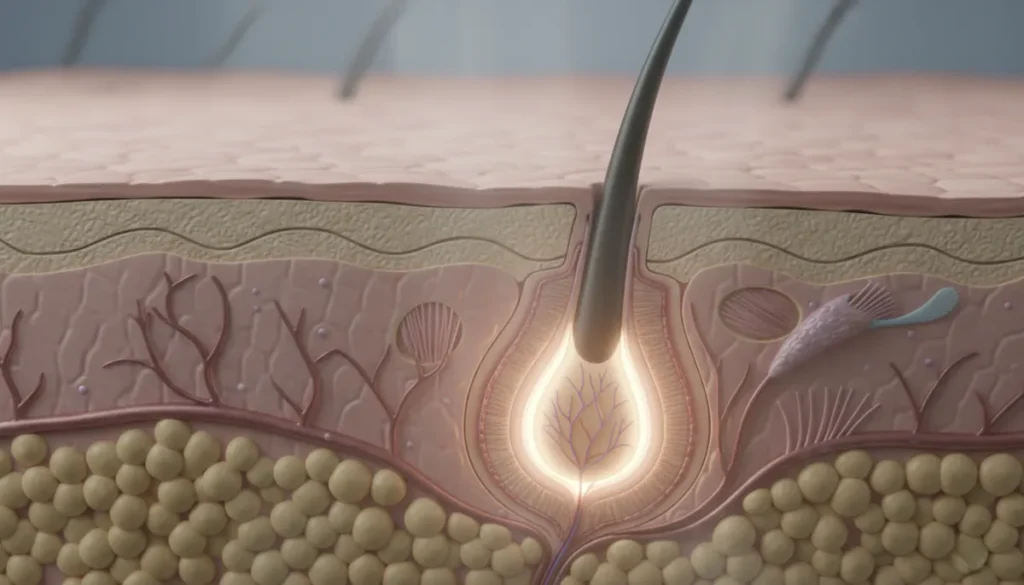 Detailed diagram of hair follicle structure