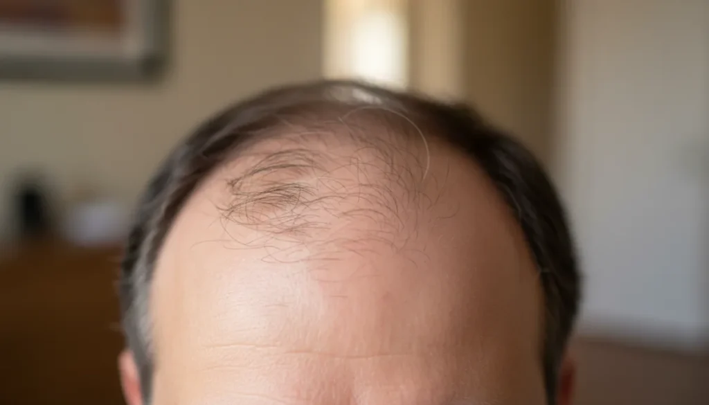Hair transplant procedure for correcting a high hairline