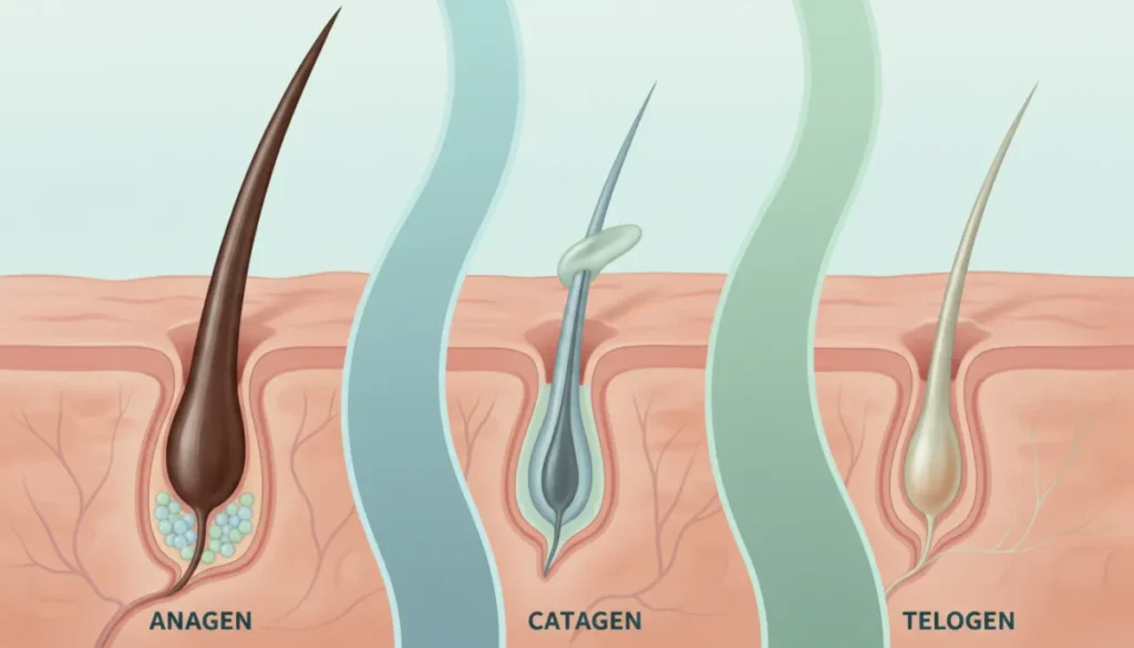 The three phases of the hair growth cycle